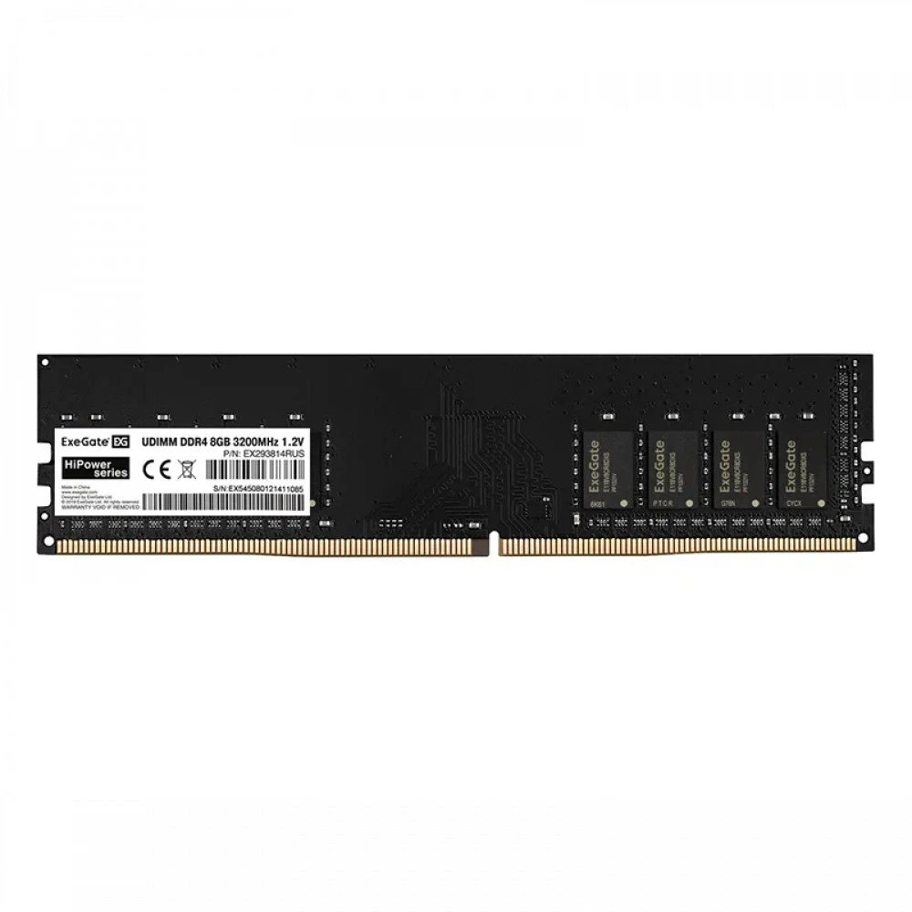ОЗУ ExeGate EX293814RUS DIMM, DDR4, 8 Гб, 3200 МГц