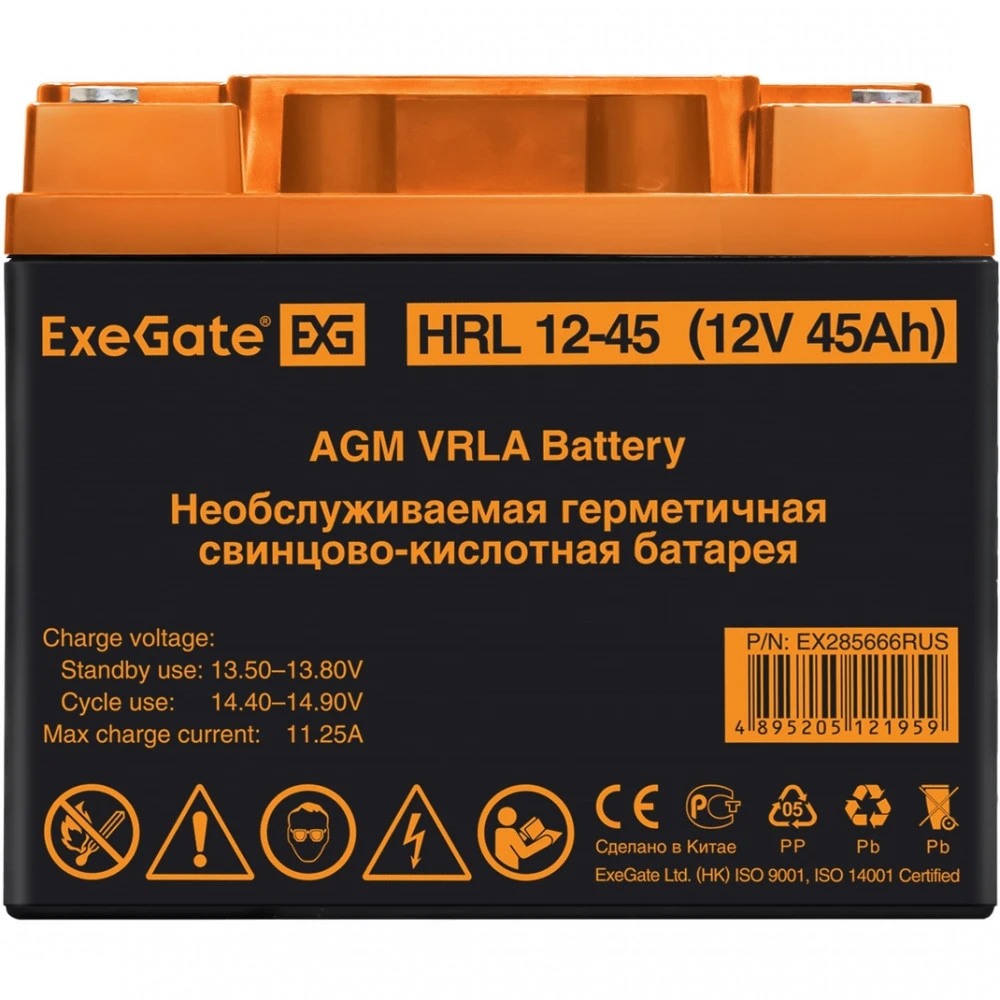 Сменные аккумуляторы АКБ для ИБП ExeGate HRL 12-45 EX285666RUS 12 В
