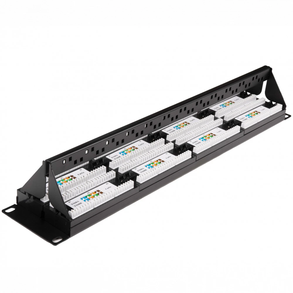 Патч-панель WRline WR-PL-48-C5E-D 48 портов, STP, Cat. 5e