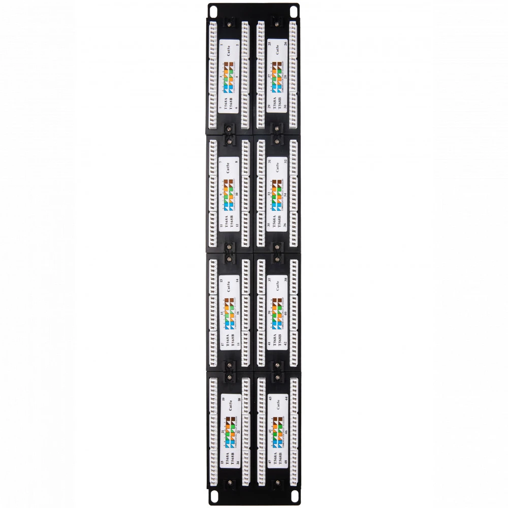 Патч-панель WRline WR-PL-48-C5E-D 48 портов, STP, Cat. 5e