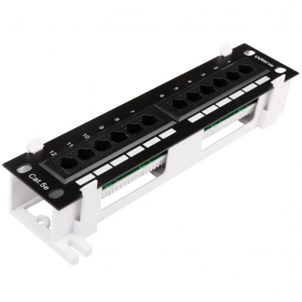 Патч-панель WRline Патч-панель настенная 12 портов RJ-45 категория 5е с подставкой WR-PL-12-C5E-WL-D 12 портов, UTP, Cat. 5e