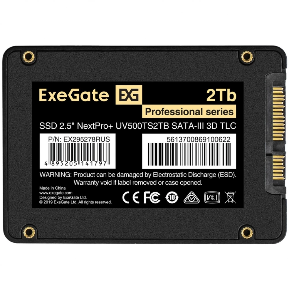Жесткий диск ExeGate NextPro+ EX295278RUS SSD (твердотельные), 2 ТБ, 2.5 дюйма, SATA