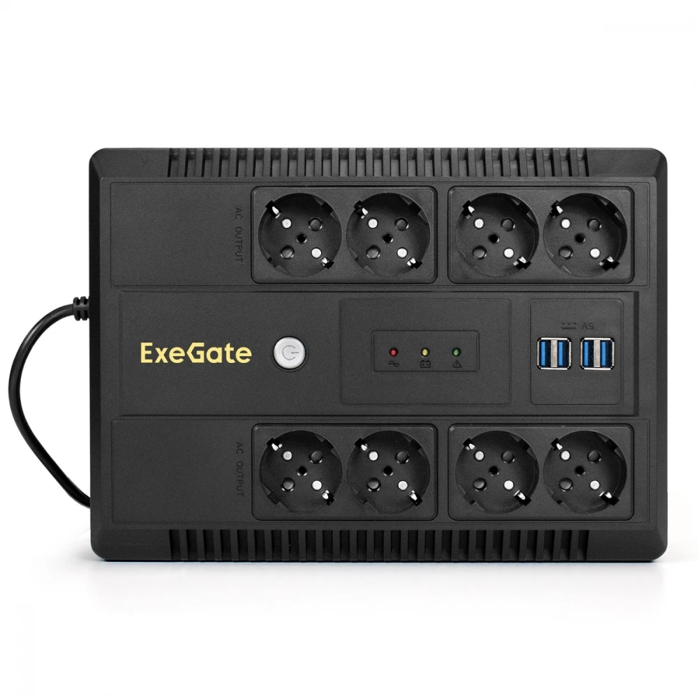 Источник бесперебойного питания ExeGate Neo NNB-650.LED.AVR.8SH.CH EX295011RUS 650 ВА, 390 Вт