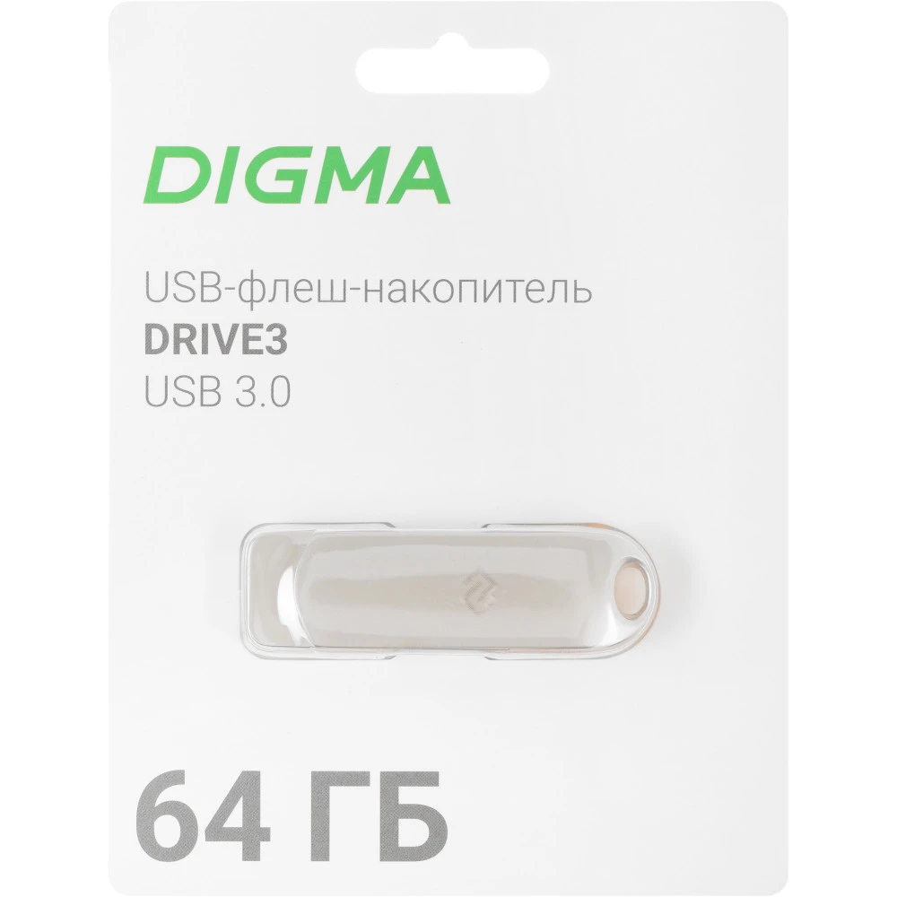 USB флешка (Flash) Digma DRIVE3 DGFUM064A30SR 64 ГБ