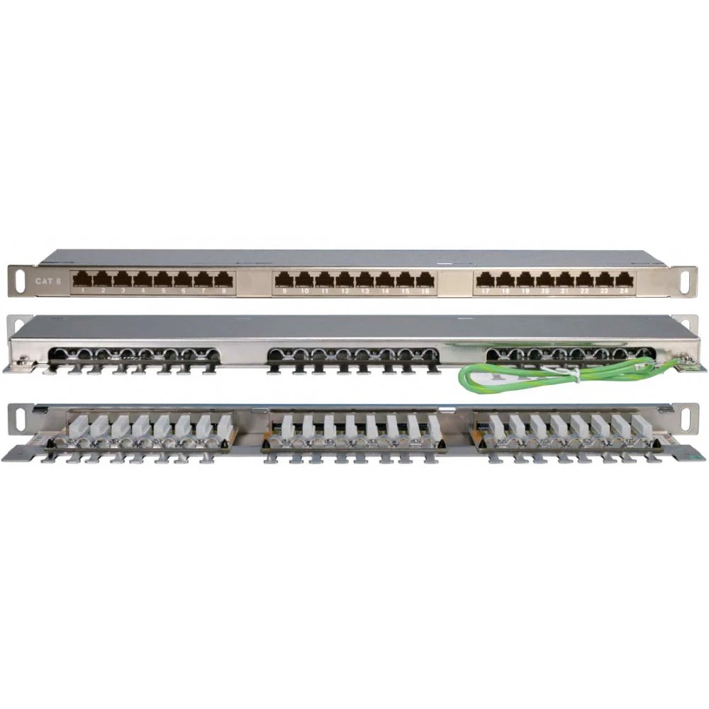 Патч-панель Hyperline PPHD-19-24-8P8C-C6-SH-110D 24 порта, Flat, Cat. 6