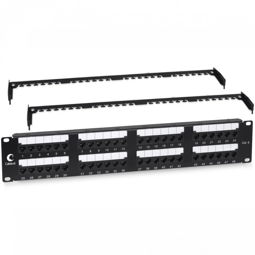 Патч-панель Cabeus PL2-48-Cat.6-Dual 48 портов, UTP, Cat. 6