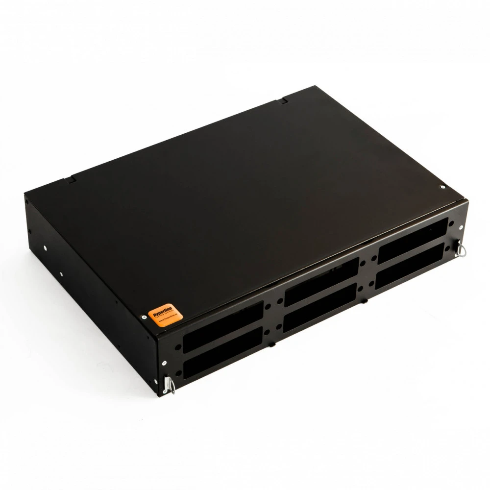 Аксессуар для оптических сетей Hyperline FO-19V-2U-6xSLT-W130H30-48UN-BK