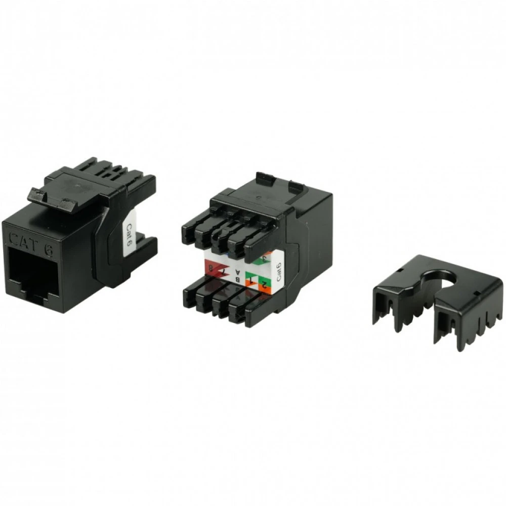 Модуль Hyperline Модуль Keystone Jack RJ-45(8P8C) категория 6 KJ8-8P8C-C6-180-BK
