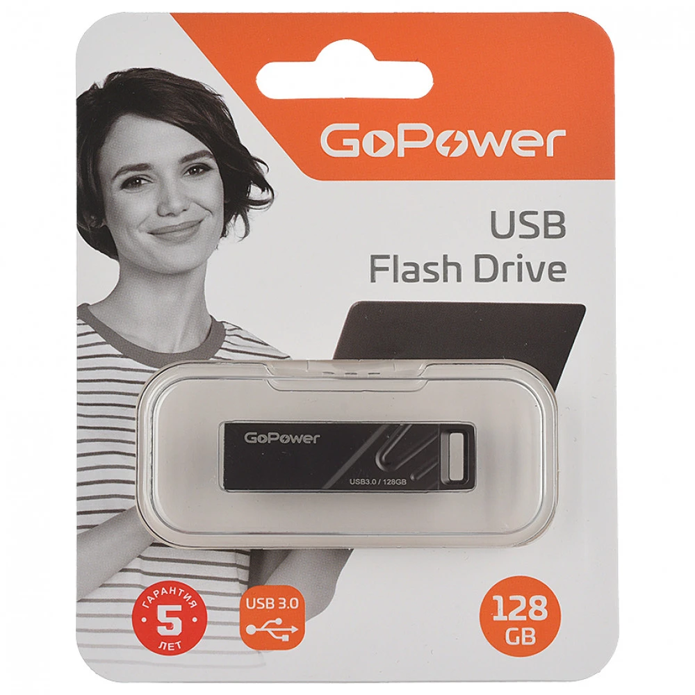 USB флешка (Flash) GoPower TITAN 00-00025959 128 ГБ