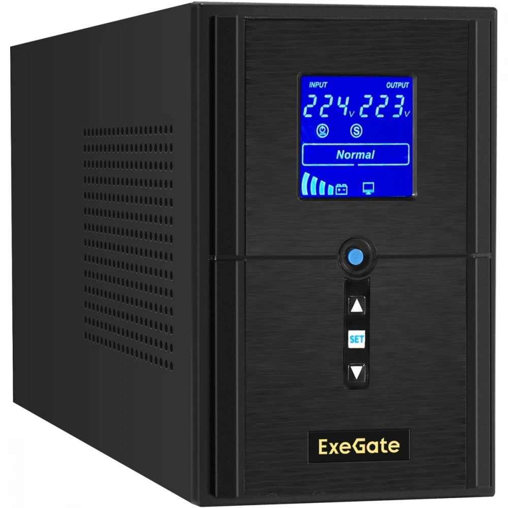 Источник бесперебойного питания ExeGate SineTower SZ-1500.LCD.AVR.2SH.1C13.USB EX295988RUS 1500 ВА, 1200 Вт