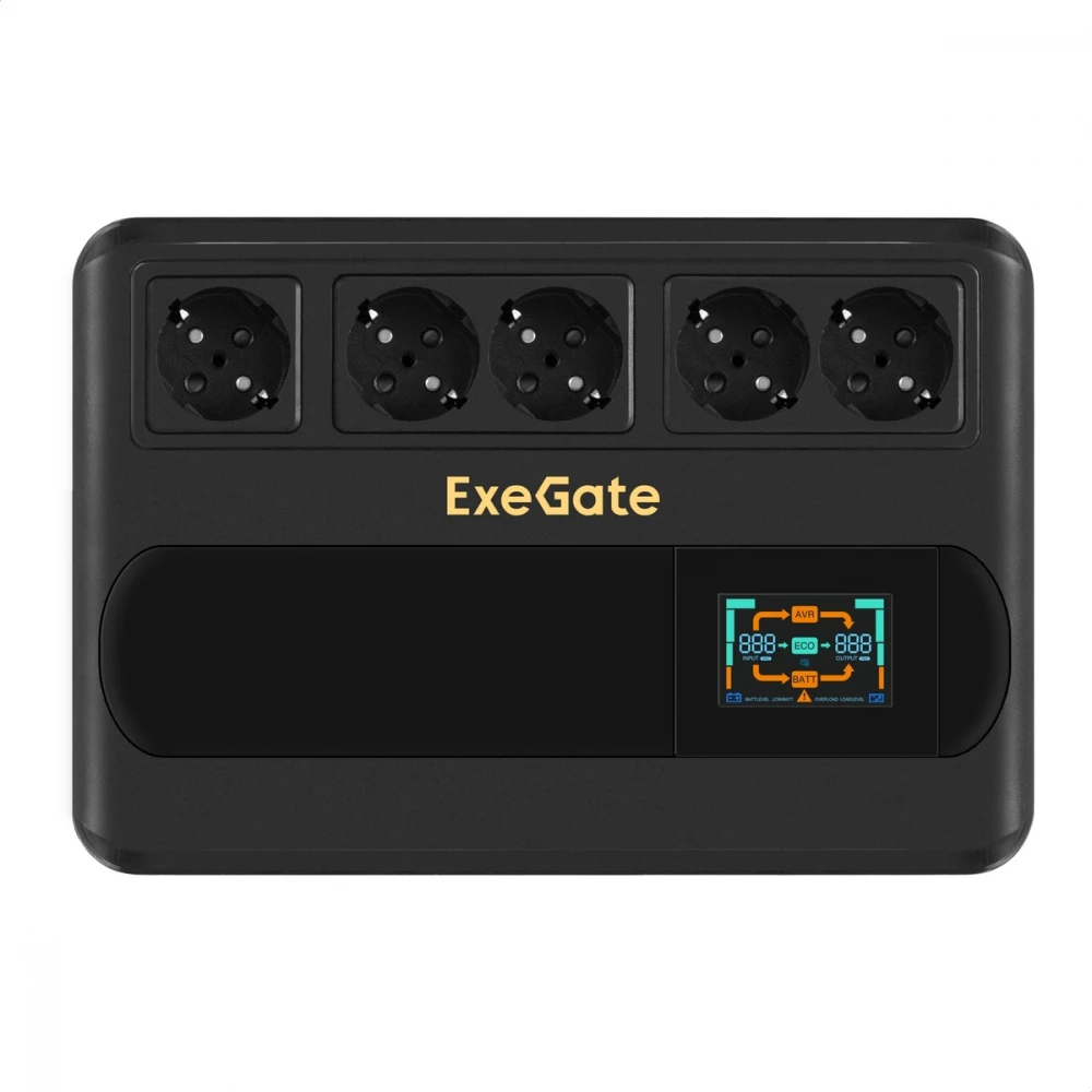 Источник бесперебойного питания ExeGate NEO Smart BU-800.LCD.AVR.5SH EX295685RUS 800 ВА, 480 Вт