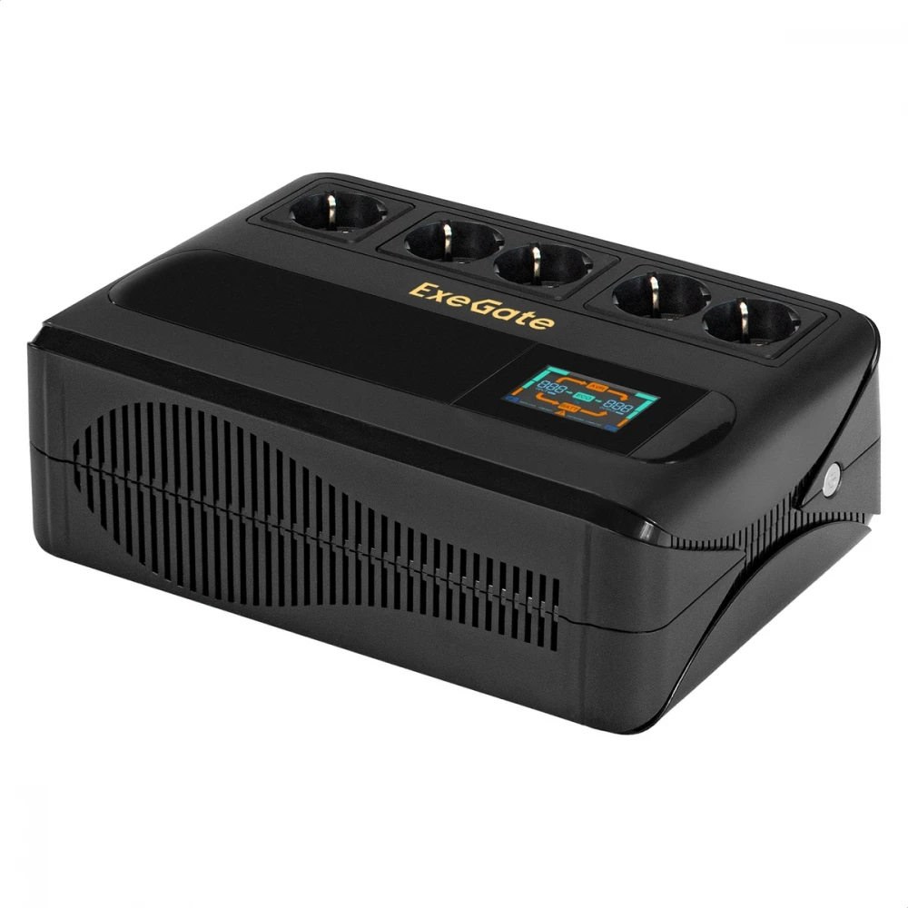 Источник бесперебойного питания ExeGate NEO Smart BU-800.LCD.AVR.5SH EX295685RUS 800 ВА, 480 Вт