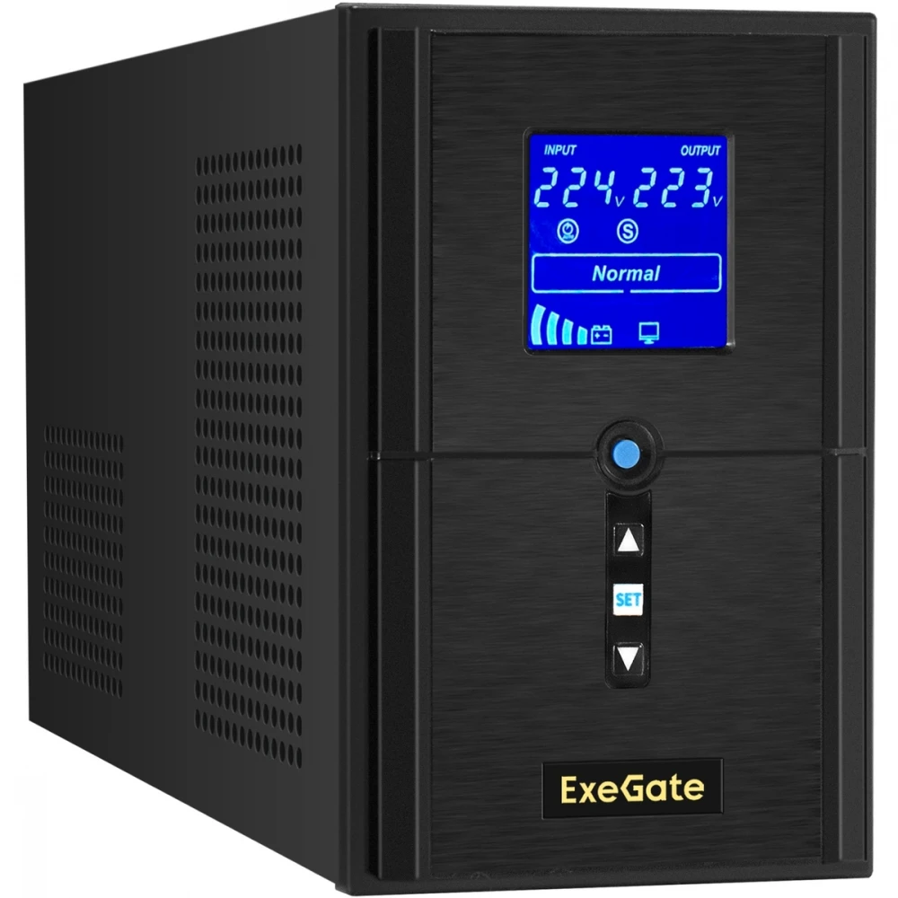Источник бесперебойного питания ExeGate SineTower SN-1000.LCD.AVR.2SH.1C13.USB EX295981RUS 1000 ВА, 800 Вт