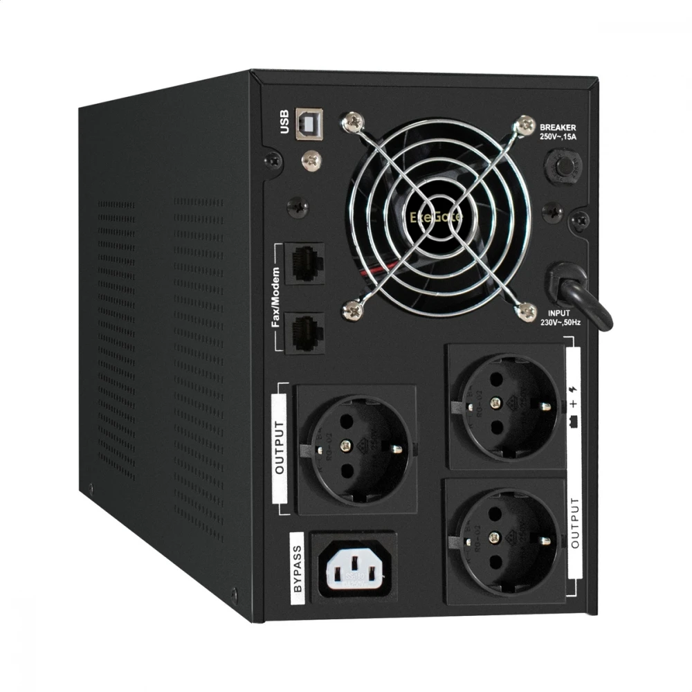 Источник бесперебойного питания ExeGate SineTower SN-2000.LCD.AVR.3SH.1C13.RJ.USB EX295983RUS 2000 ВА, 1600 Вт