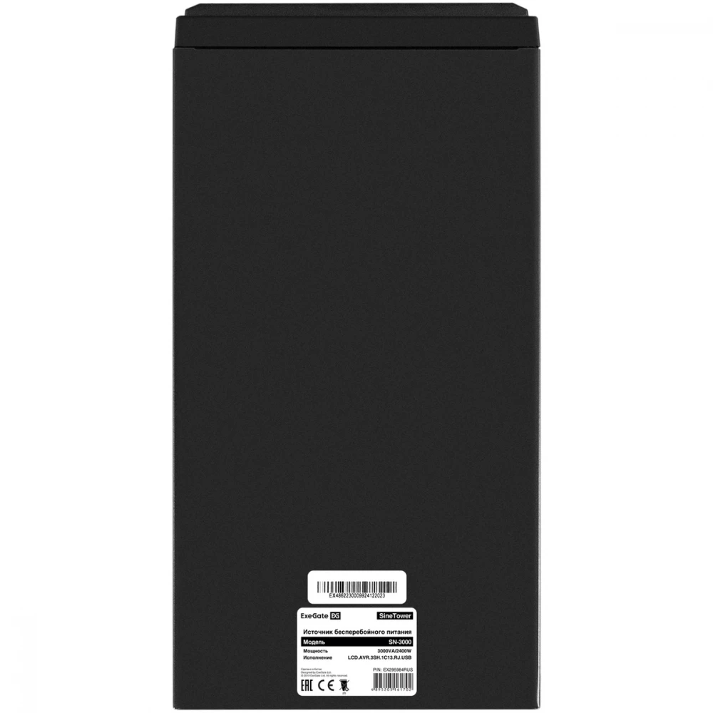 Источник бесперебойного питания ExeGate SineTower SN-3000.LCD.AVR.3SH.1C13.RJ.USB EX295984RUS 3000 ВА, 2400 Вт