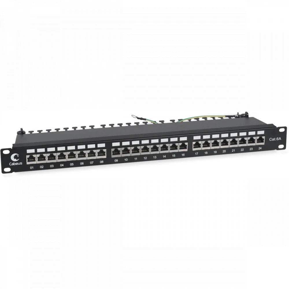 Патч-панель Cabeus Патч-панель Cabeus PL-24-Cat.6a-SH-Dual IDC 24 порта, Cat. 6a