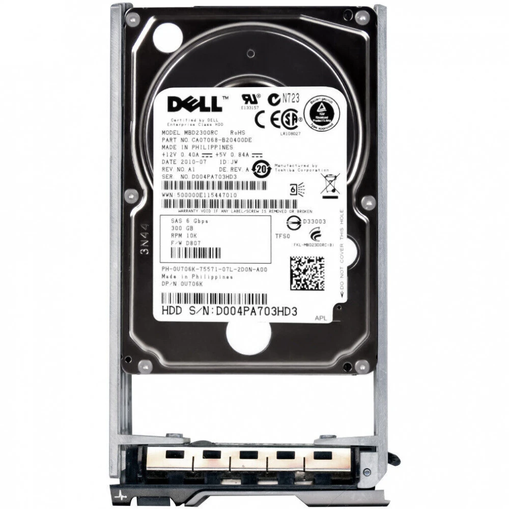 Серверный жесткий диск Dell 300 ГБ 0U706K HDD, 2,5 SFF, 300 ГБ, SAS