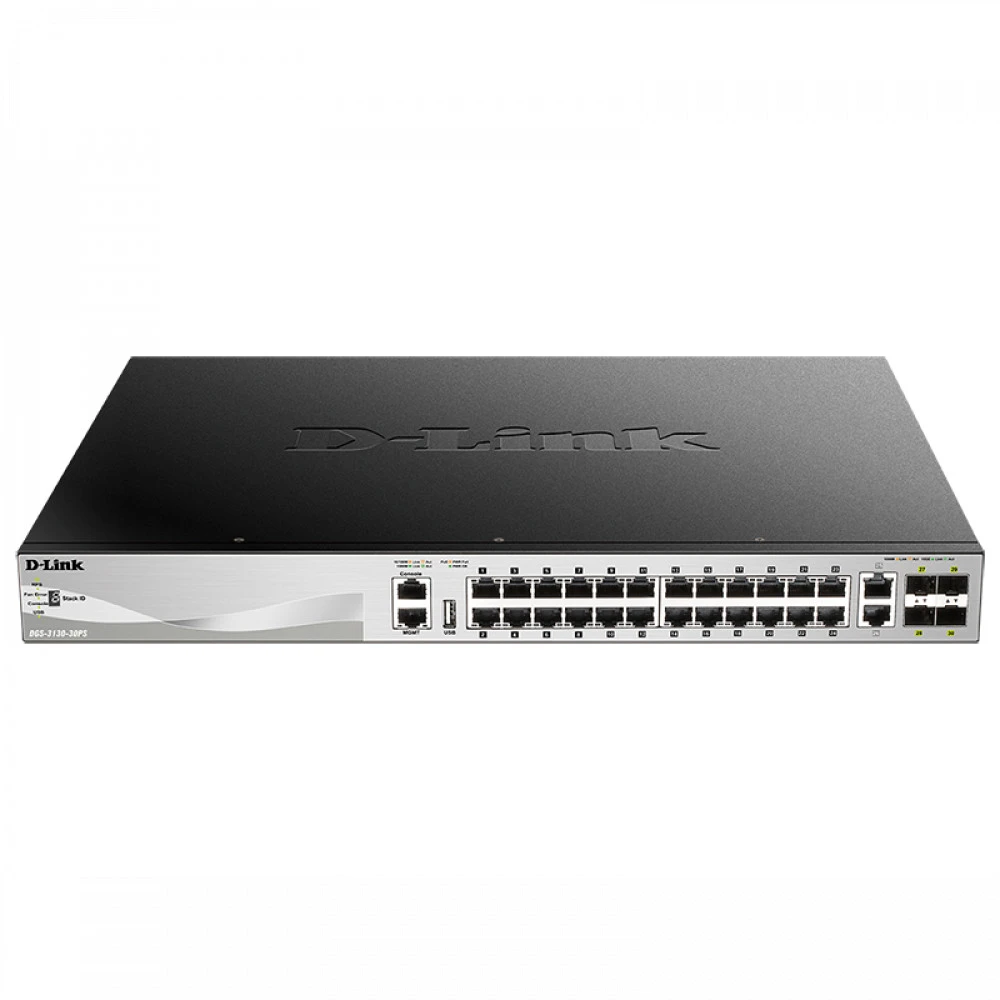 Коммутатор D-link DGS-3130-30PS/B2A 1000 Base-T (1000 мбит/с), 4 SFP порта