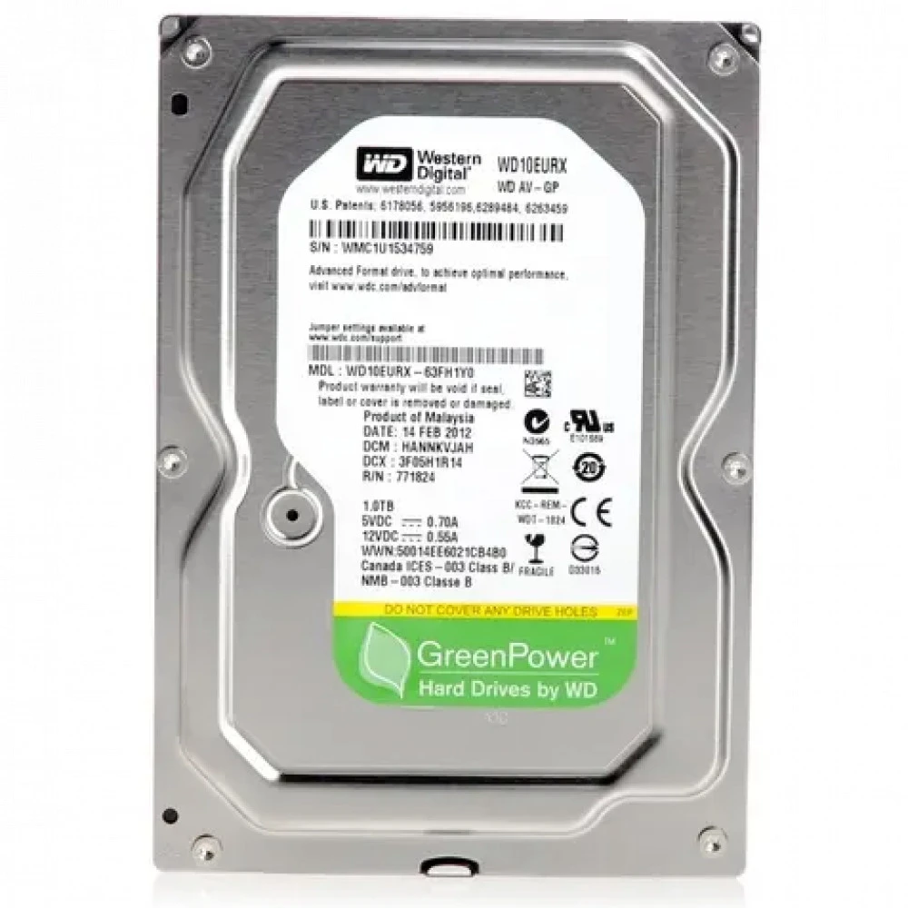 Жесткий диск Western Digital AV-GP Video Surveillance WD10EURX-83UY4Y0 HDD (классические), 1 ТБ, 3.5 дюйма, SATA