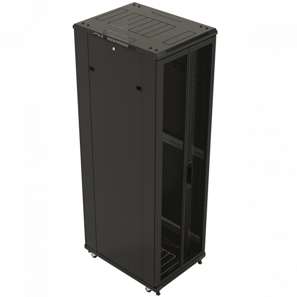 Серверный шкаф Hyperline Шкаф серверный напольный 47U 800x1000мм пер.дв.перфор. задн.дв.перфор. 2 бок.пан. 800кг черный 910мм DR-TTB-D-47U-RAL9004