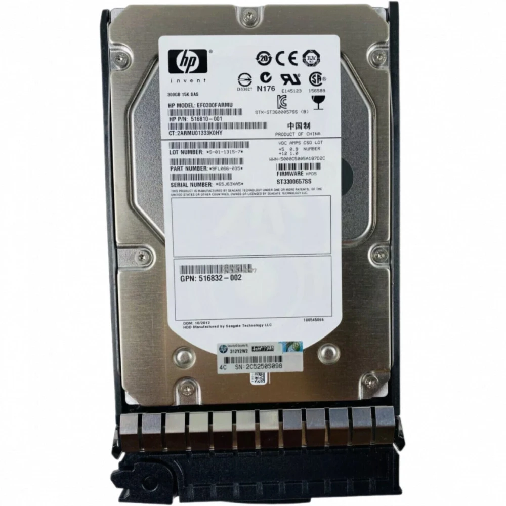 Серверный жесткий диск HPE 300GB 15K 6G SAS 3.5 516814-B21-REF HDD, 3,5 LFF, 300 ГБ, SAS