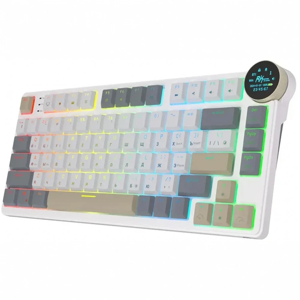 Клавиатура Royal Kludge N80 Pearly Dawn (Brown Switch) 6977576550670 Беспроводная, Bluetooth