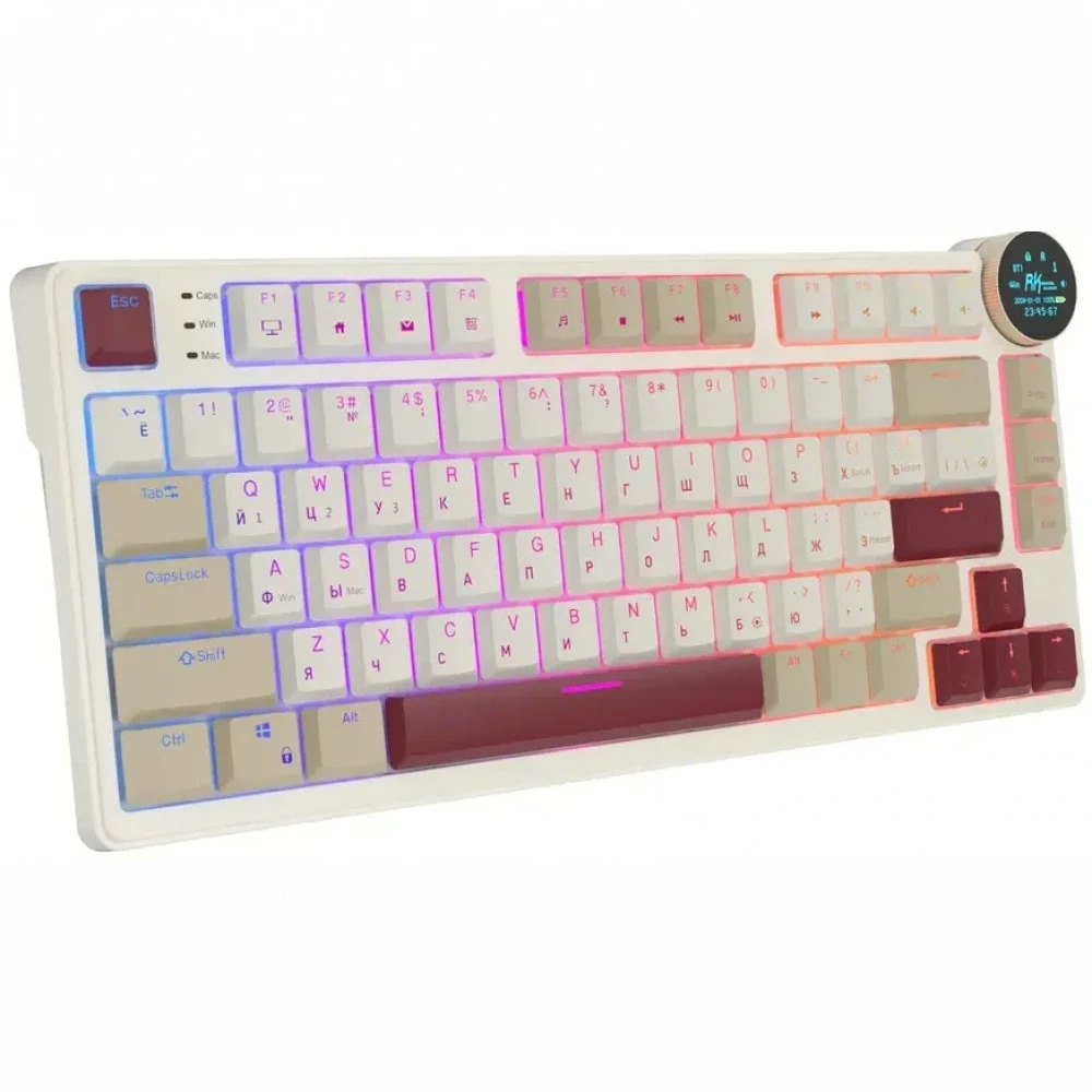 Клавиатура Royal Kludge N80 Rosy Clouds (Brown Switch) 6977576550687 Беспроводная, Bluetooth