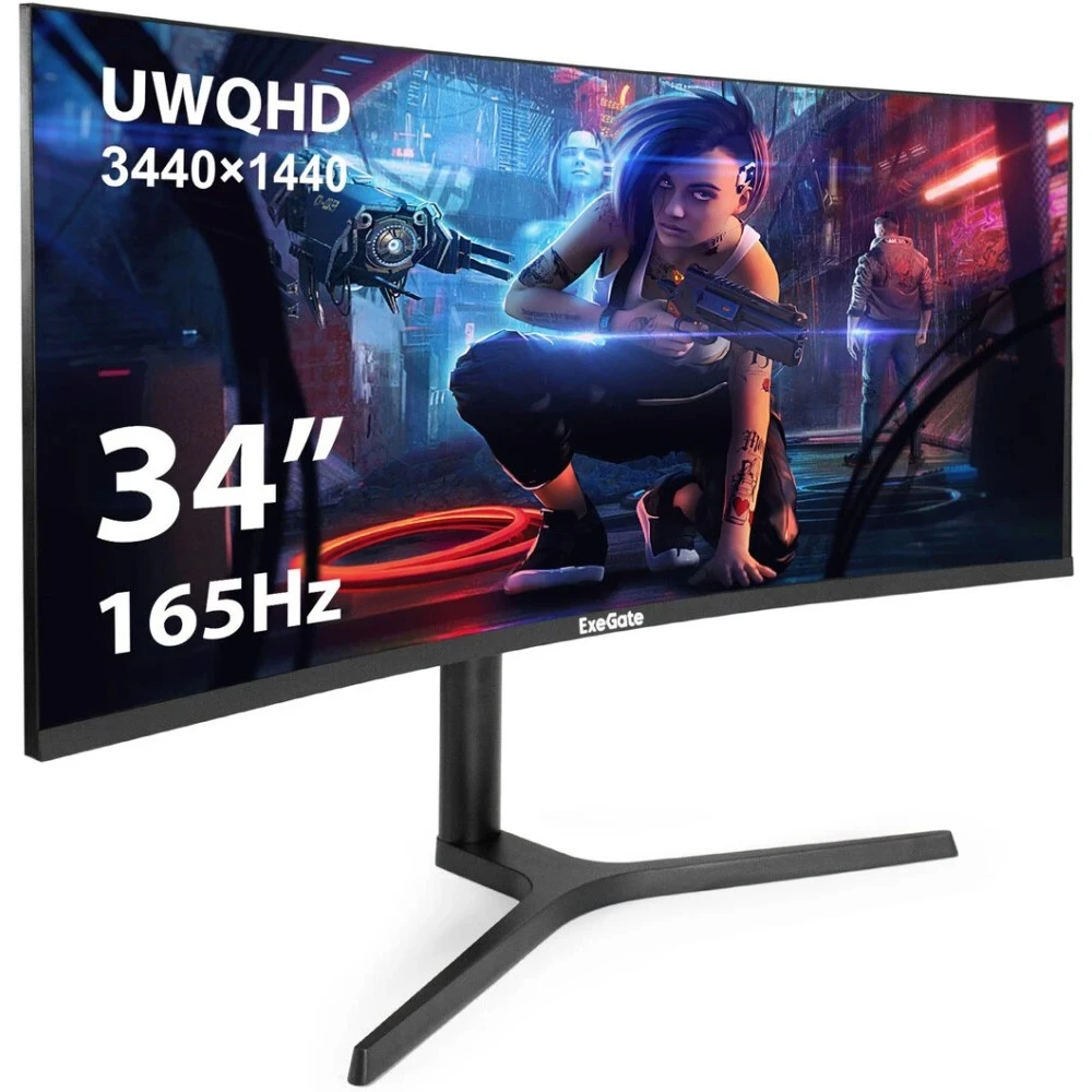 Монитор ExeGate 34" Combat EC3400TA EX297580RUS 34 ", VA, Ultra-Wide QHD 3440x1440 (21:9), 165 Гц