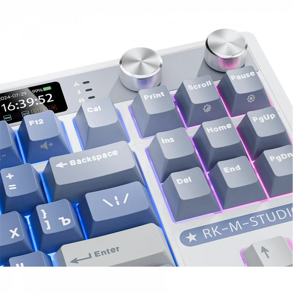 Клавиатура Royal Kludge M87 Ocean Blue (Beige Switch) 6977576550786 Беспроводная, Bluetooth