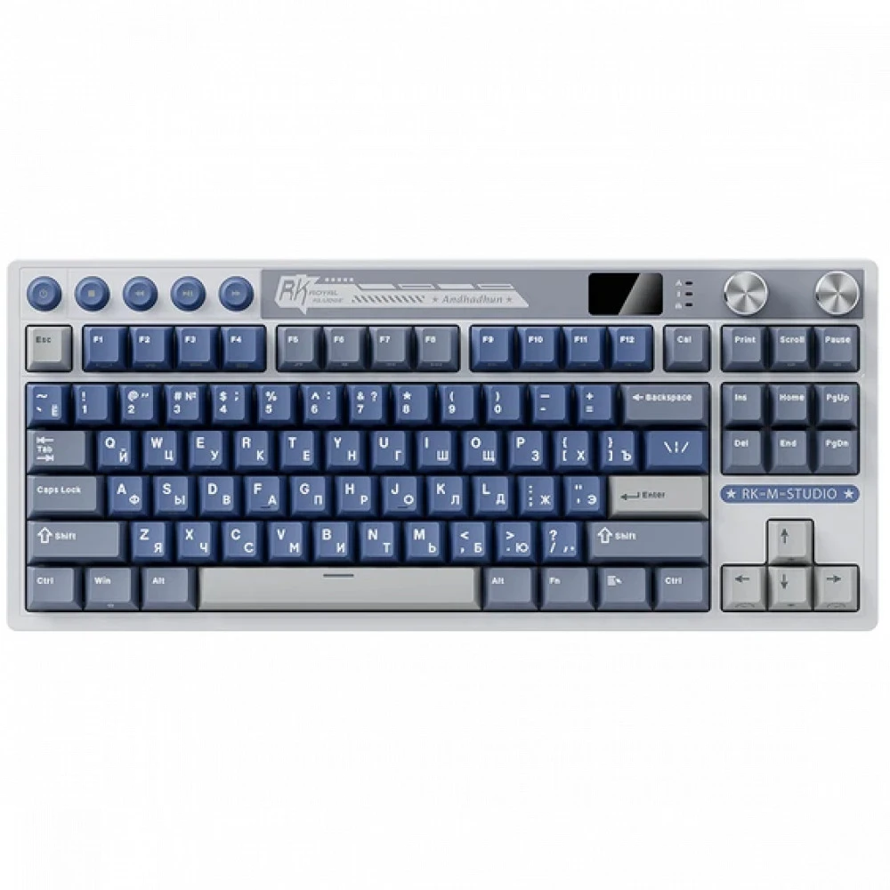 Клавиатура Royal Kludge M87 Ocean Blue (Beige Switch) 6977576550786 Беспроводная, Bluetooth