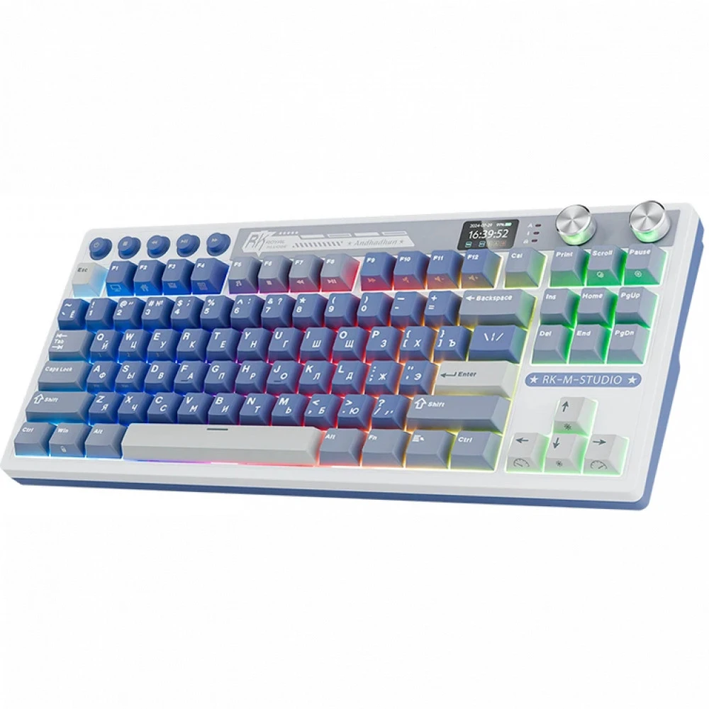 Клавиатура Royal Kludge M87 Ocean Blue (Beige Switch) 6977576550786 Беспроводная, Bluetooth