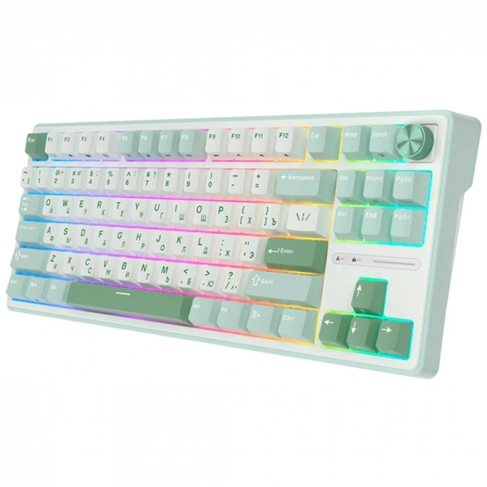 Клавиатура Royal Kludge R87 Pro Sky Cyan (Brown Switch) 6977576550717 Проводная, USB