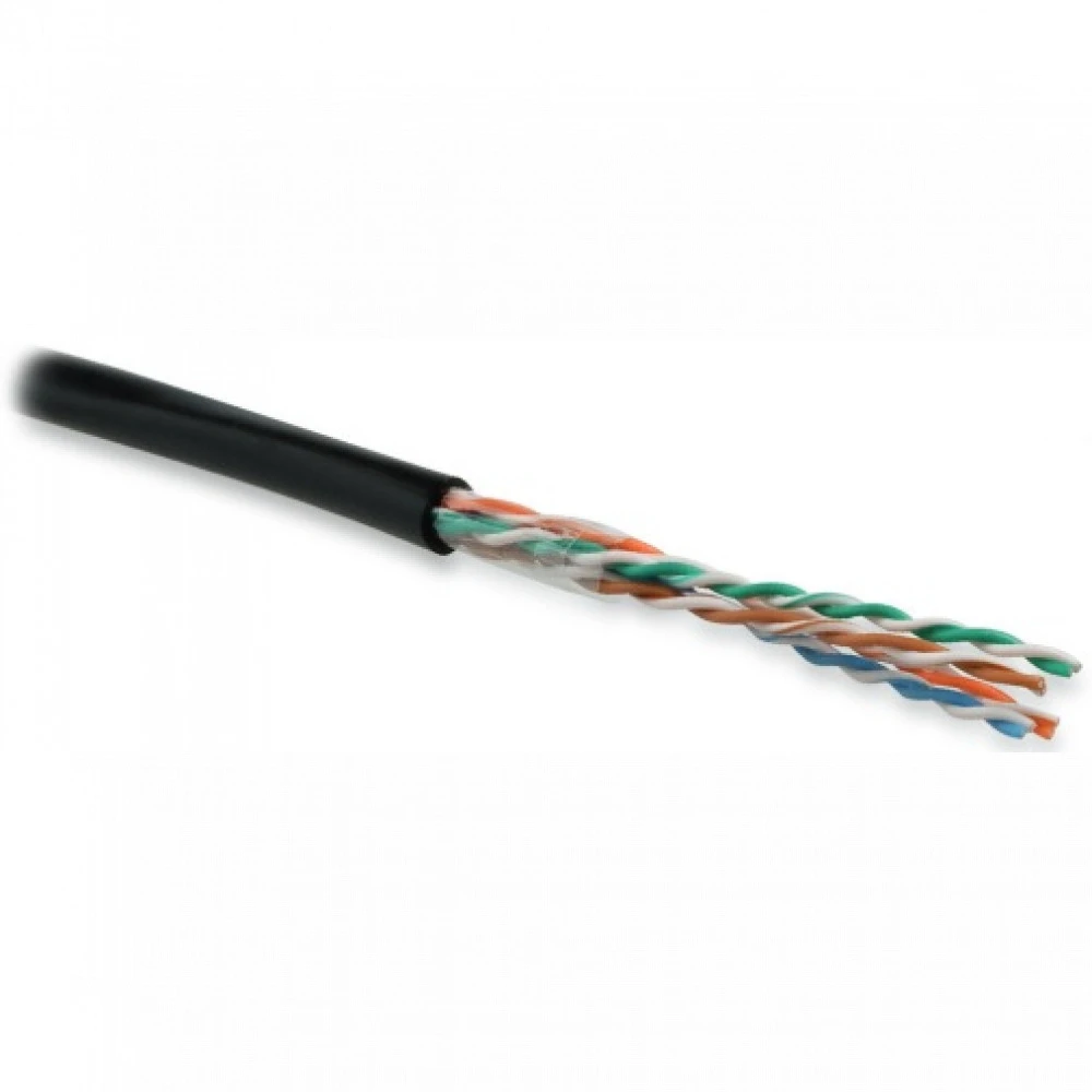 Кабель витая пара Hyperline UUTP4R-C5E-S24-OUT-PE-BK-500