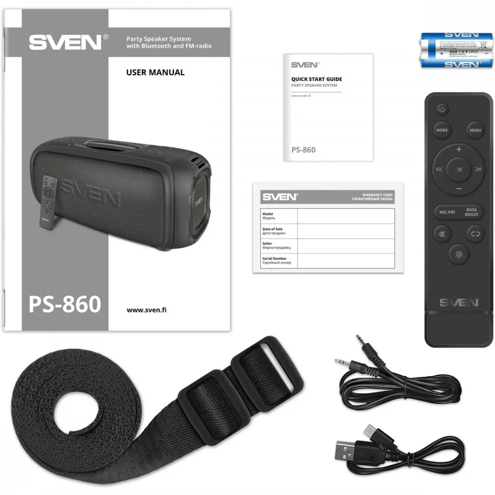 Портативная колонка Sven PS-860 Black SV-022518