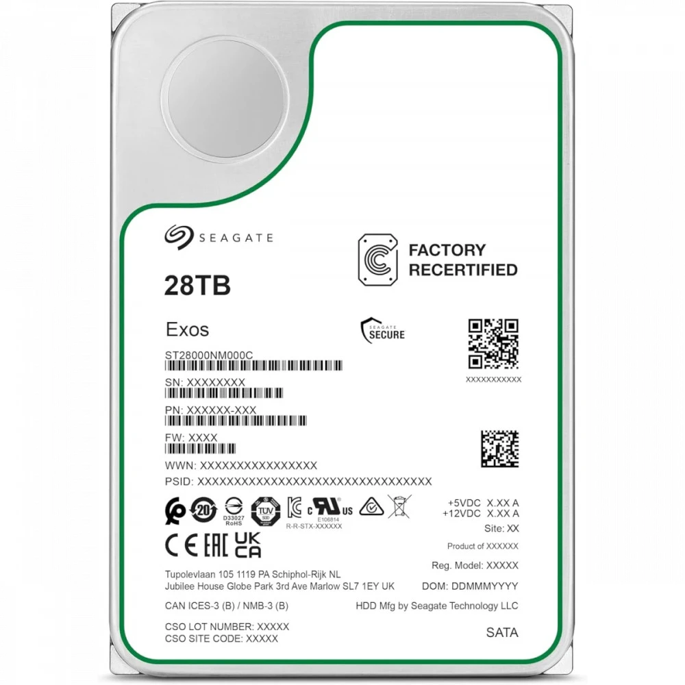 Серверный жесткий диск Seagate ST28000NM000C HDD, 3,5 LFF, 28 ТБ, SATA
