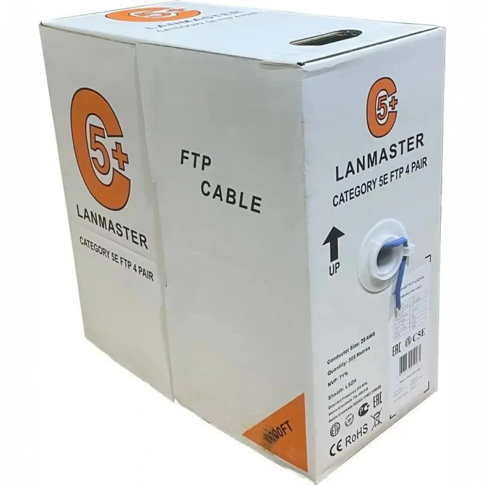 Кабель витая пара LANMASTER LAN-5EUTP-PT-LSZH-WH