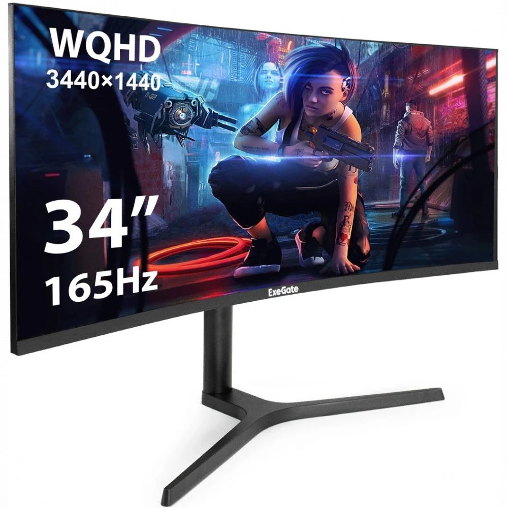 Монитор ExeGate Combat EC3407TA EX299467RUS 34 ", VA, Ultra-Wide QHD 3440x1440 (21:9), 165 Гц