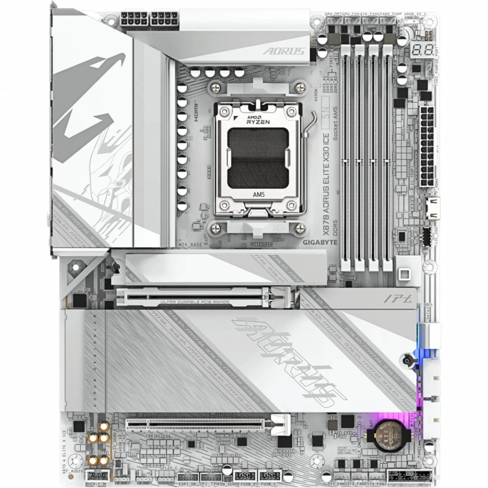 Материнская плата Gigabyte X870 AORUS ELITE X3D ICE X870 A ELITE X ICE ATX, AMD AM5