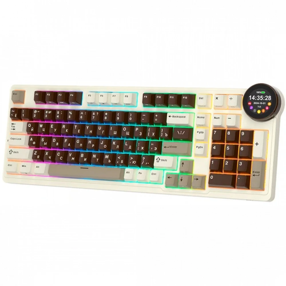 Клавиатура Royal Kludge N99 Mokko Grey (Violet Switch) 6935280828614 Беспроводная, Bluetooth