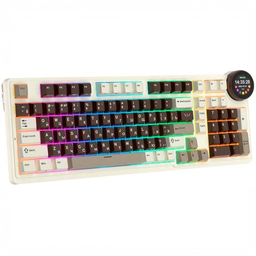 Клавиатура Royal Kludge N99 Mokko Grey (Violet Switch) 6935280828614 Беспроводная, Bluetooth