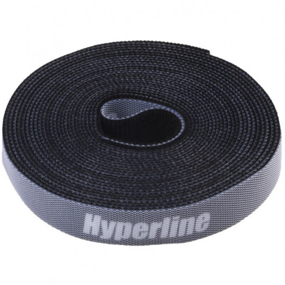 Аксессуар для кабельных сетей Hyperline Лента (липучка) в рулоне ширина 16 мм длина 5м черная WASNR-5x16-BK