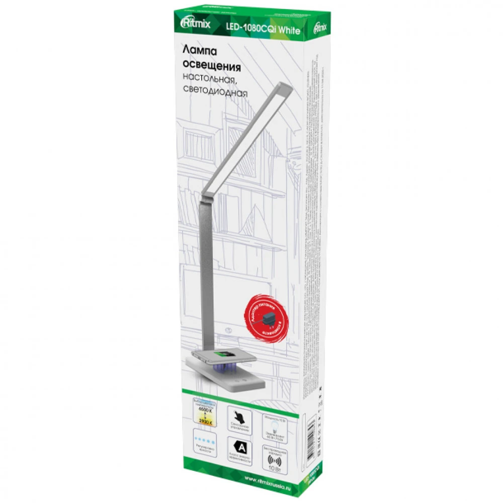 Прочее Ritmix Настольная лампа LED-1080CQi белый LED-1080CQi-WHITE