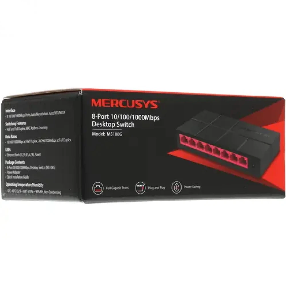Коммутатор Mercusys MS108G 1000 Base-TX (1000 мбит/с)