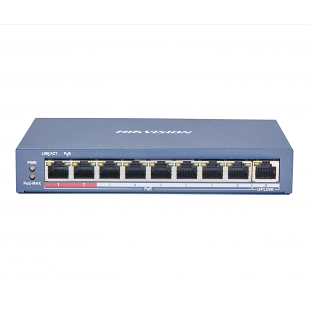 Коммутатор Hikvision DS-3E0109P-E(C) 100 Base-TX (100 мбит/с)