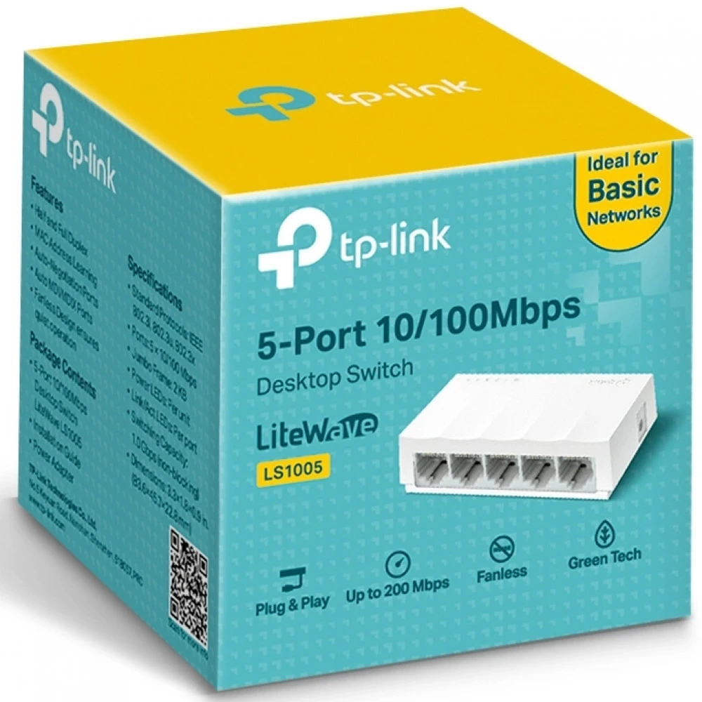 Коммутатор TP-Link LS1005 100 Base-TX (100 мбит/с)