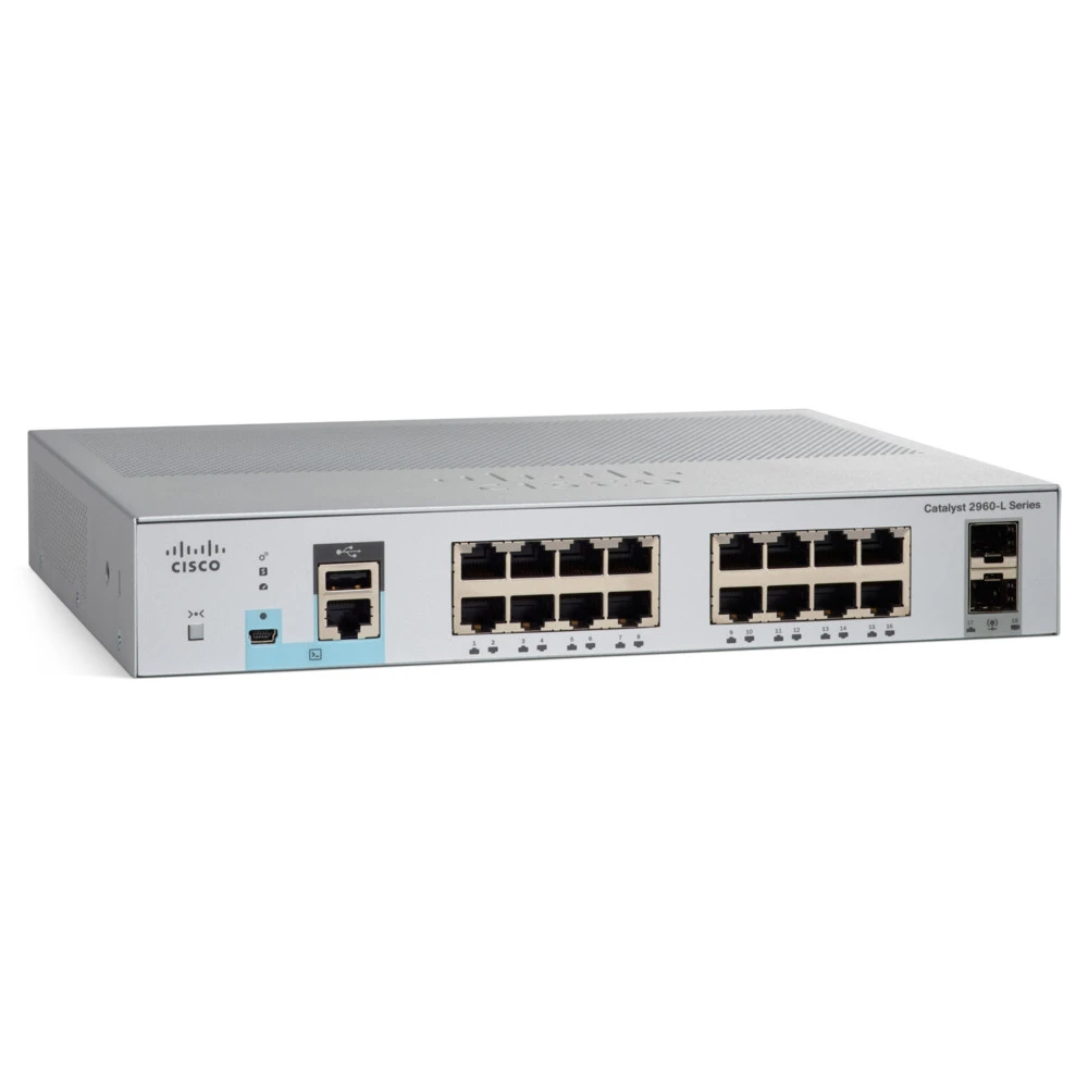 Коммутатор Cisco Catalyst 2960L 16PS-LL WS-C2960L-16PS-LL 1000 Base-TX (1000 мбит/с), 2 SFP порта