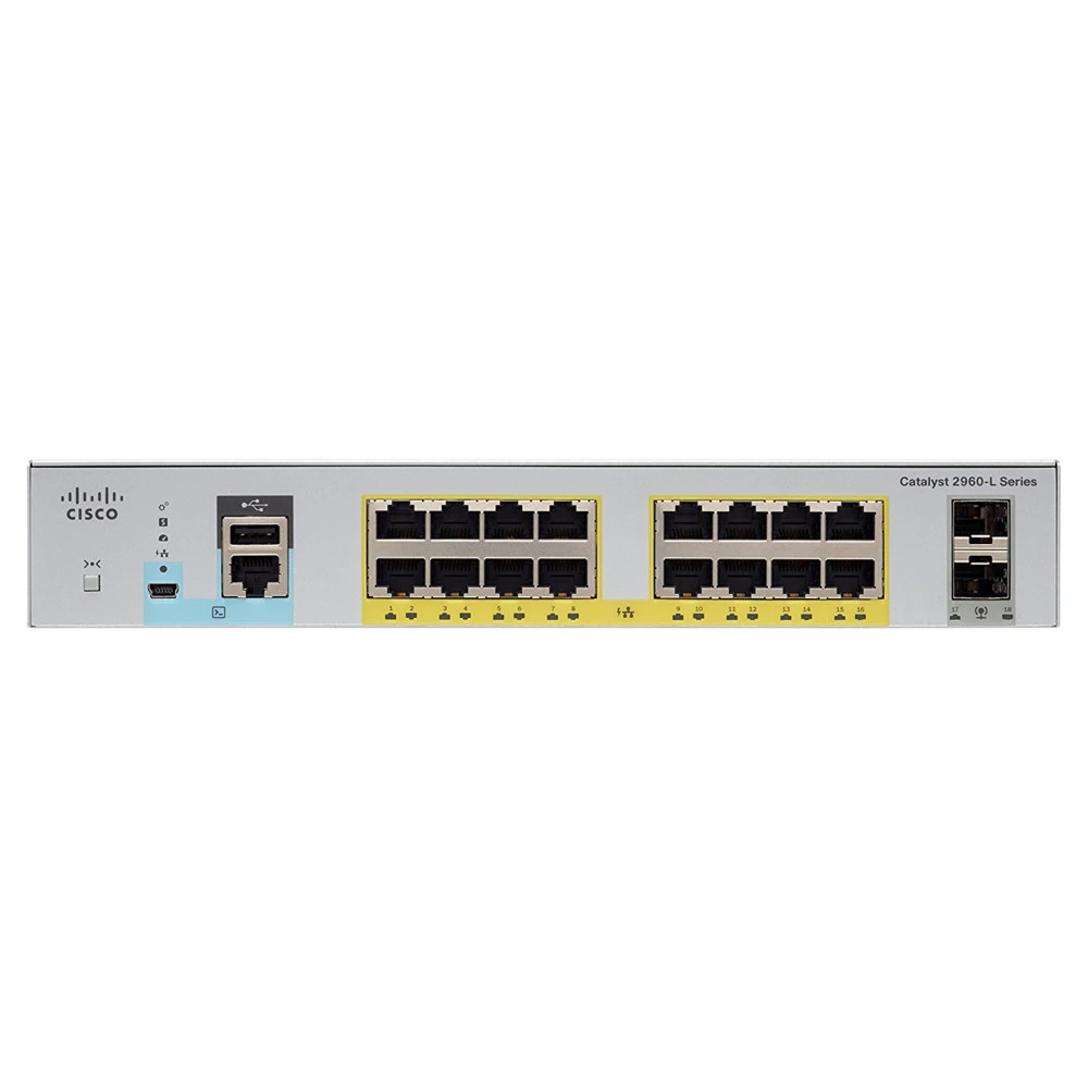 Коммутатор Cisco Catalyst 2960L 16PS-LL WS-C2960L-16PS-LL 1000 Base-TX (1000 мбит/с), 2 SFP порта