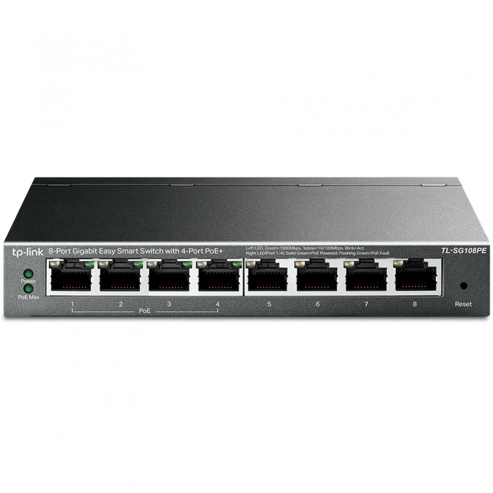 Коммутатор TP-Link (SOHO) TL-SG108PE 1000 Base-TX (1000 мбит/с)