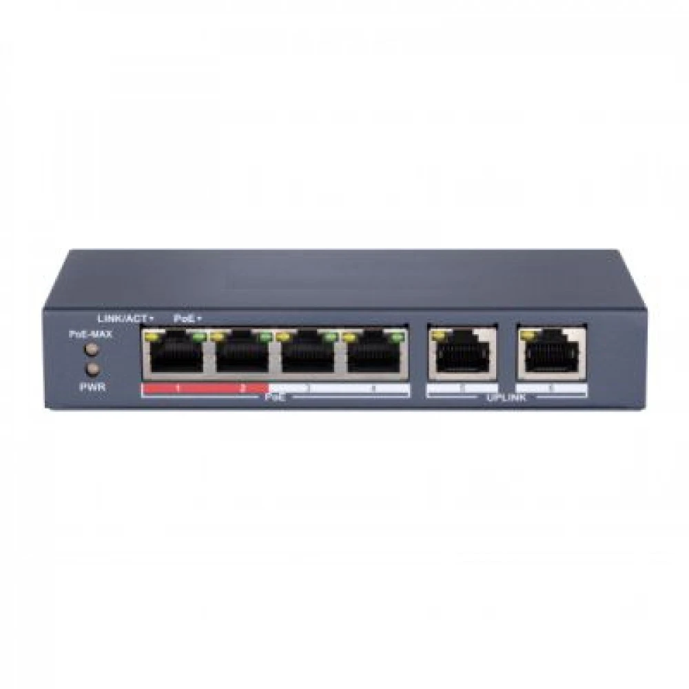 Коммутатор Hikvision DS-S604P 100 Base-TX (100 мбит/с)