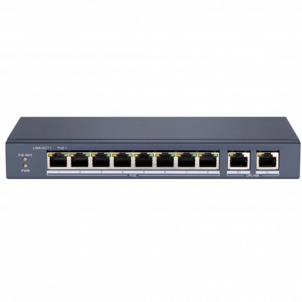 Коммутатор Hikvision DS-S1008P 100 Base-TX (100 мбит/с)